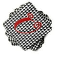 thumbnail image 2 of Letter U Initial Monogram - Houndstooth Black Foam Coaster Set of 4, 2 of 3