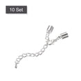 thumbnail image 3 of Unique Bargains 10Sets 6mm Leather Cord End Caps with Lobster Clasps & Extender Chain for DIY, Rhodium Tone, 3 of 7