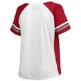 thumbnail image 2 of Women's White Alabama Crimson Tide Plus Size Stripe Raglan Notch Neck T-Shirt, 2 of 2