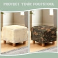 thumbnail image 6 of SCRAWLGOD Maple Leaf Print Green Brown Ottoman Cover, Stretch Square Ottoman Slipcovers Foot Stool Cover for Living Room, Folding Storage Furniture Protector, Machine Washable, 6 of 7