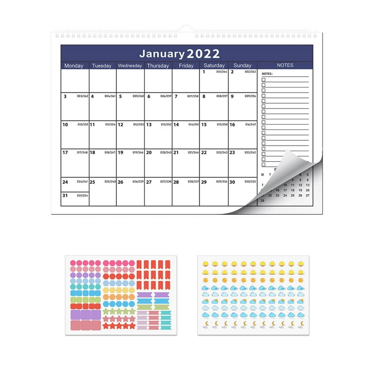 2022 Calendar with Thick Paper for Writing Down Notes Ideas 12 Monthly  Planing Calendar Efficient Planning Wall-mounted Calendar for Sturdy Room  Office School - Walmart.com
