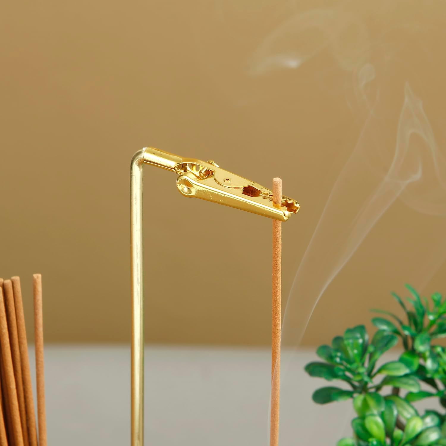 2-in-1 Incense Holder and Ash Catcher with 4.3oz Glass Jar, Dark Bamboo Base , Meditation Accessories for Yoga, Spa, Home Decor
