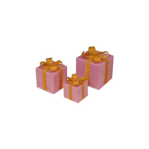 Decoraciones de Navidad Al Aire Libre Caja de Luz de Navidad Control Remoto Conjunto de 3 Piezas Llevó la Decoración de la Caja de Regalo Caja de Regalo de Navidad Elevada Al Aire Libre Decoración de