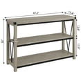 thumbnail image 4 of 47 Inch Entryway Table, 3 Tier Narrow Long Console Table With Storage, Wood Console Table for Living Room, Industrial Behind Couch Table, Hallway Table for Foyer, Entryway Furniture-Rustic Brown, 4 of 9