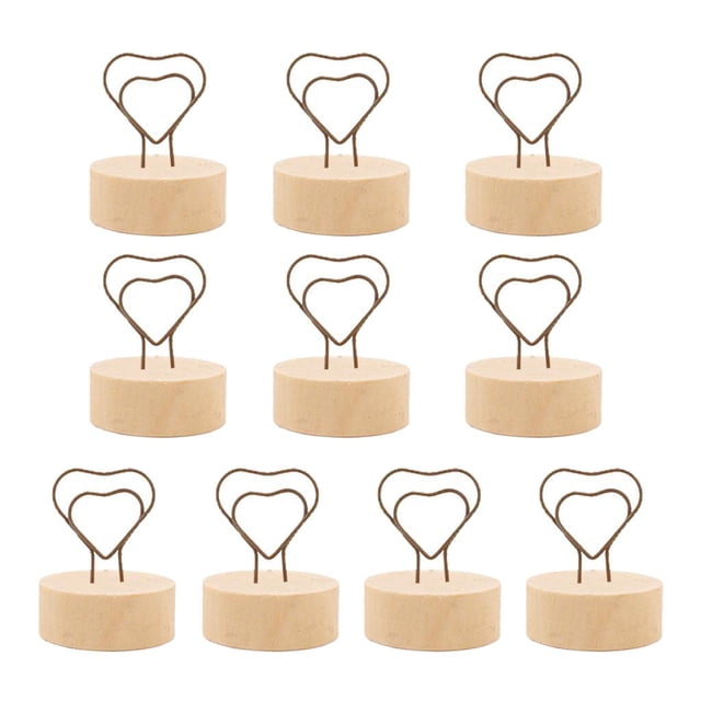 10 porta tarjetas para mesa de boda con clips de alambre para fotos Amor corazon