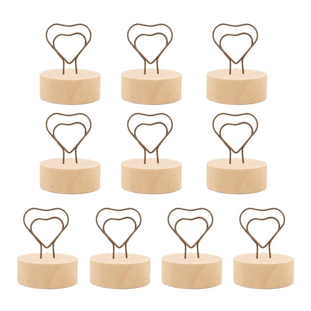10x Tarjetero de madera Monedero Portafotos Decoración rústica para bodas Amor corazon