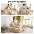thumbnail image 3 of 41.5"Boneless Chair, Khaki Single Sofa, Corduroy Cloud Sofa for Living Room, 2 Cup Holders, 2 Storage Pockets, No Assembly Required, 3 of 10
