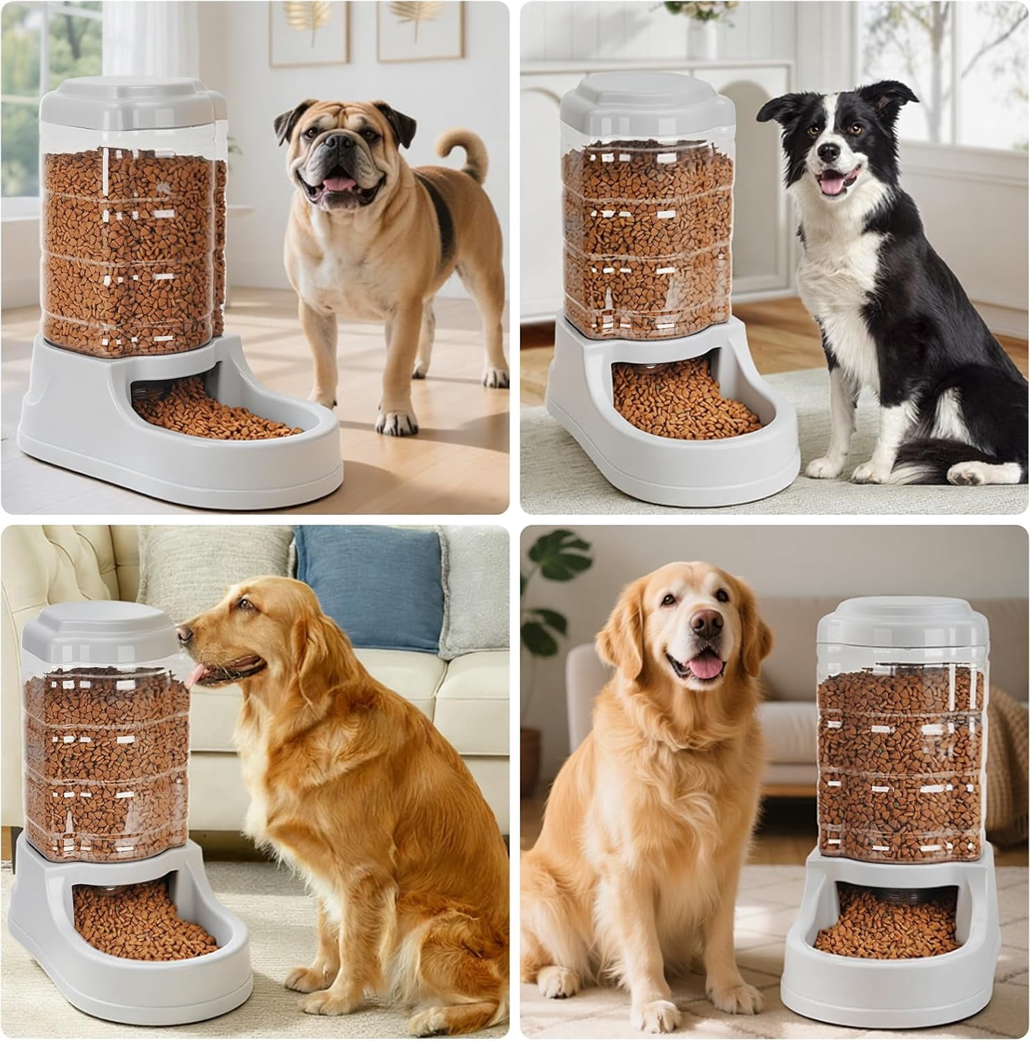 9.5L Dog Feeders and Water Bowl Set for Large Dogs, 2.5 Gallon Automatic Water Dispenser, Gravity Dog Food Dispenser