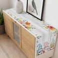 thumbnail image 4 of Gnomes Easter Table Runner - 90 Inch Long, Kitchen Dining Table Runner Dresser Scarves, Eucalyptus Spring Floral Eggs Leaves Wooden Farmhouse Decor for Coffee Tables Wedding Party Banquet, 4 of 8