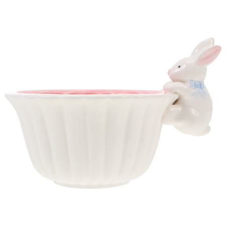 

Bowl Ceramic Salad Serving Bowls Fruit Rabbit Bunny Dish Porcelain Candy Easter Dessert Prep Snack Ramen Food Soup
