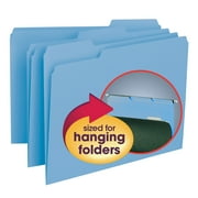 Smead Interior Hanging Folders 1/3 Cut-Tabs Blue 100/BX Letter (10239)