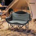 thumbnail image 2 of Double Camping Chair for Adults, Padded Folding Camp Chair for 2 Person with Armrest, Wine Glass Holder, Cup Holder, Carry Bag for Outdoor Sports, Picnics, Supports up to 552 lbs., 2 of 9