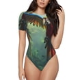 thumbnail image 2 of Picia Flying Parrots In Jungle Womens One Piece Swimsuits Modest Tummy Control Bathing Suits Lace Up Slimming Swim Suit-XX-Large, 2 of 9