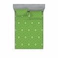thumbnail image 2 of Ambesonne Modern Fitted Sheet & Pillow Sham Set, Stars Geometric Shapes, Twinxl, Lime Green, 2 of 3