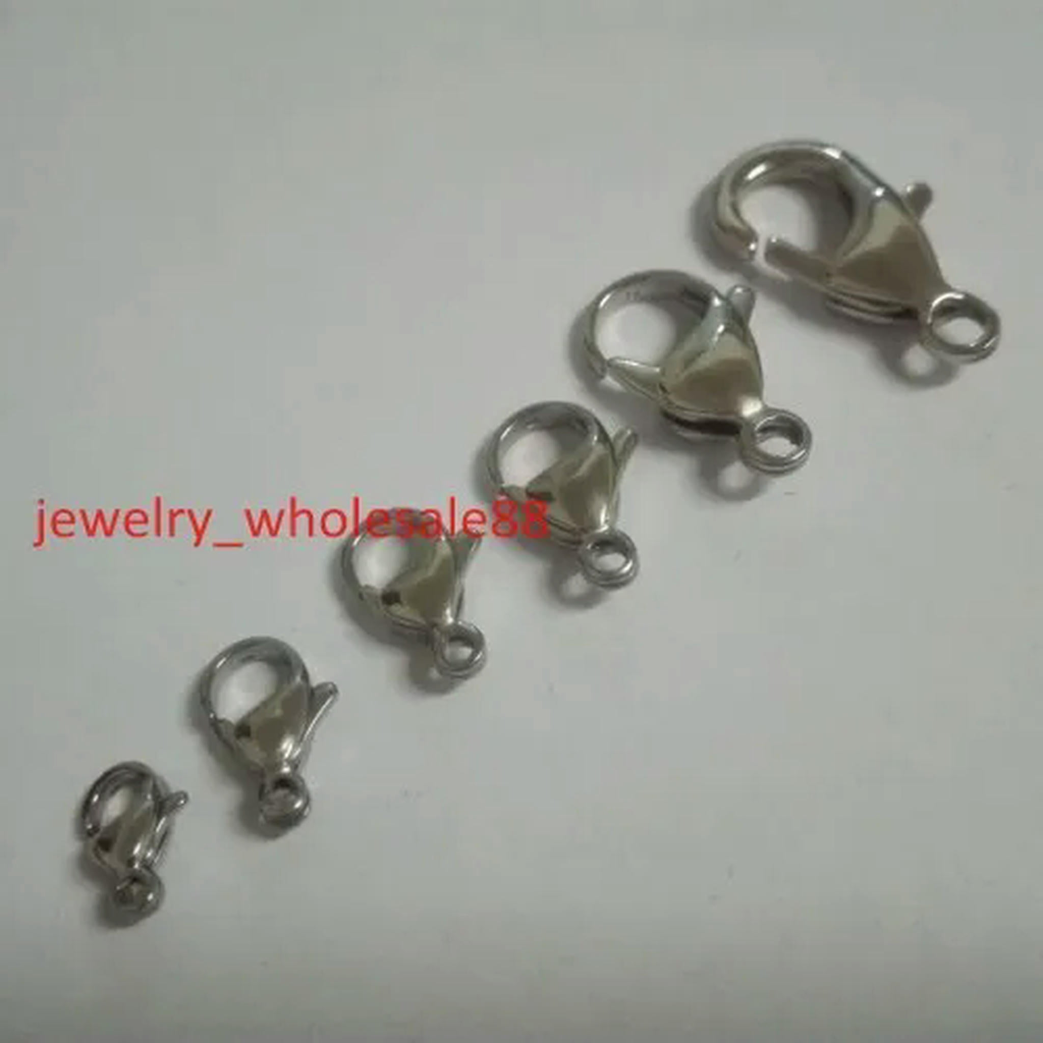 HOOUN wholesale 100pcs/ 500pcs Stainless steel lobster clasps & Hooks jewelry finding-10mm-500pcs