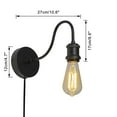 thumbnail image 2 of KAYYELAMP 2Pcs Wall Sconce UL Plug-in Cord Black Gooseneck E26 Base Minimalist Style Wall Light Fixture For Cabinet Kitchen Office Bulb Sold Separately, 2 of 6