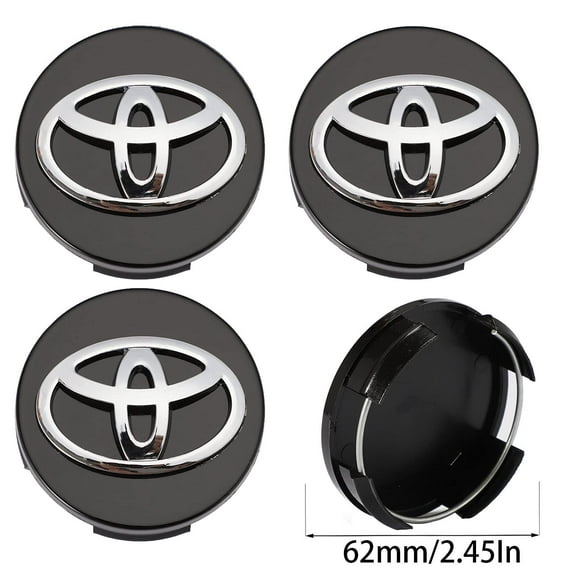 Sparkle-um 62mm Wheel Covers and Hub Caps Black fits Camry, 4 Pack