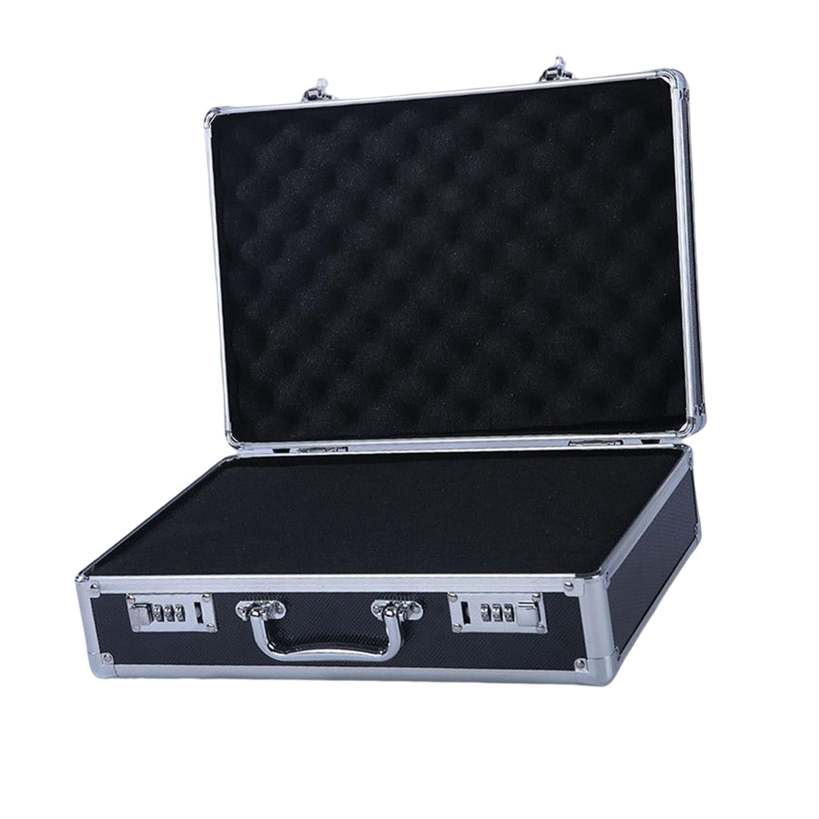 Briefcase quipments Instrument File Storage Box Multipurpose Waterproof Portable Safety Equipment Lightweight Carrying Case Black Medium Lock