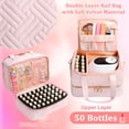 thumbnail image 2 of Bolsa organizadora de esmaltes de uñas Veirdro con capacidad para 50 botellas con lámpara de uñas, 2 of 9