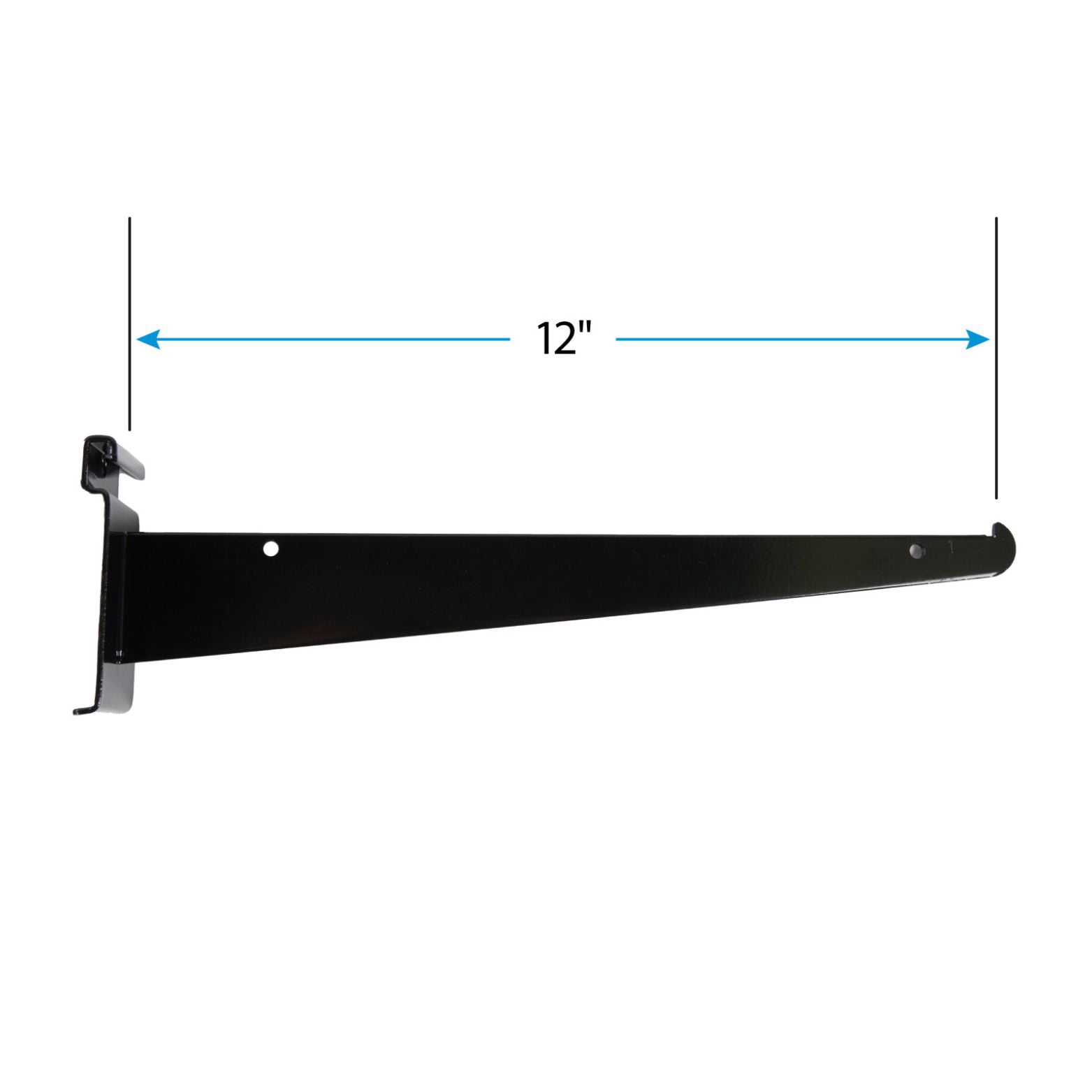 SSWBasics Grid Wall Accessory - 12 inch Black Metal Shelf Brackets for Wire Grid - Pack of 10 - Durable Gridwall Accessories - Grid Wall Shelf Brackets for Retail  Boutique  Thrift  Home Organization