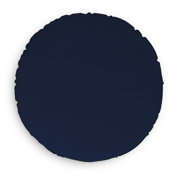 Round Pillow/Cushion Slip Cover 1000 D Waterproof - 100% UV & Weather Resistant Outdoor Pillow Covers - Customize with Logo/Text (44" Dia x 5" H, Navy Blue)