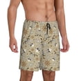 thumbnail image 2 of Pofeuu Pirate skulls Print Men's Soft Woven Elastic Waistband Sleep Pajama Short-Large, 2 of 6