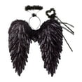 thumbnail image 3 of Alas de ángel, tocado de plumas para cosplay, ideal para fiestas de disfraces de carnaval. Negro 70cmx70cm, 3 of 9