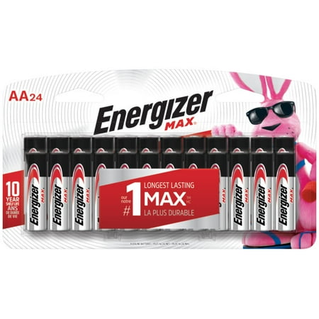 Energizer MAX Alkaline AA Batteries, 24 Pack (Best Way To Store Alkaline Batteries)