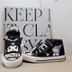 thumbnail image 2 of Zapatos de lona negros para niña, zapatillas altas de tela con melodía fresca para primavera y otoño, zapatillas de deporte para mujer a la moda 2024, 2 of 4