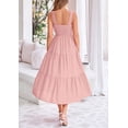 thumbnail image 2 of Vestido PRETTYGARDEN para mujer, midi, de verano, rosa, talla L, 2 of 9