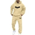 thumbnail image 2 of Gamivast Men's 2 Piece Graphic Hoodie Set Bat Logo Print Sweatshirt and Joggers Warm Soft Tracksuit for Casual Daily Gym Workout Sporty Athletic Outfit, 2 of 5