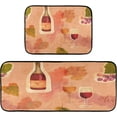 thumbnail image 7 of SKYSONIC Glasses Bottle Wine Retro Kitchen Rugs Set of 2, Watercolor Vintage Floor Runner Area Rug Washable Carpet Mat Perfect for Living Room Bedroom Entryway, 7 of 7