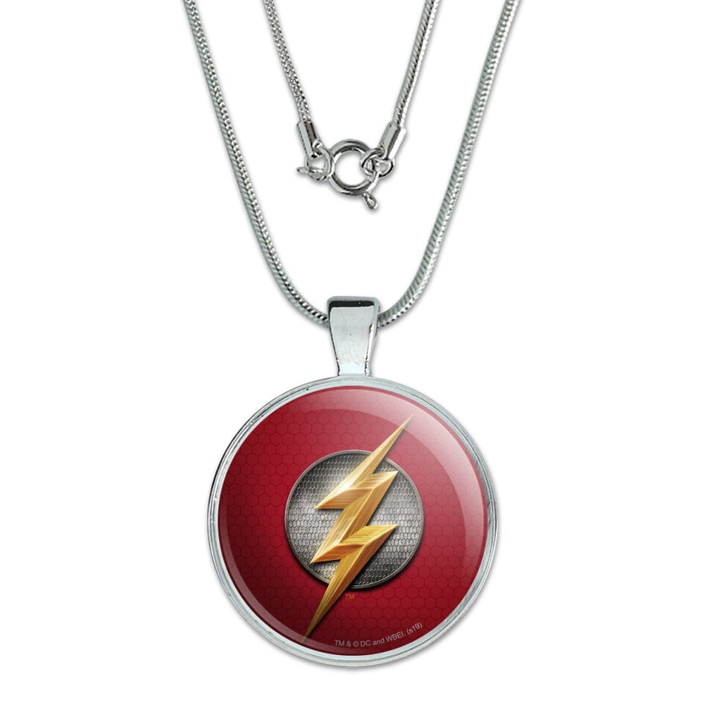 GRAPHICS & MORE Justice League Movie Flash Logo 1 Pendant with Sterling Silver Plated Chain GRAPHICS & MORE Justice League Movie Flash Logo 1 Pendant with Sterling Silver Plated Chain