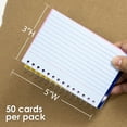 thumbnail image 2 of BAZIC Ruled Index Cards Book 3"X5" 50 Count, Assorted Color Ruled Lined Flashcards, 2 of 5