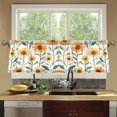 thumbnail image 4 of Yayeee Kitchen Curtains Tier Set of 2 Light Filtering 57"x36" Over Sink Window Panels, Sunflowers and Leaves Pattern, 4 of 7