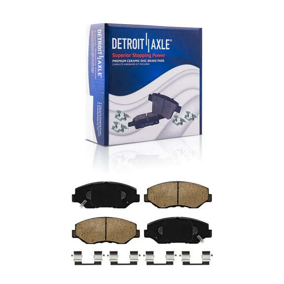 Detroit Axle - 4 Cyl Front Brake Pads for 2003-2010 Honda Accord Ceramic Brake Pads w/Hardware 2004 2005 2006 2007 2008 2009 Replacement [for Vehicles w/ 11.10" Front Rotors]