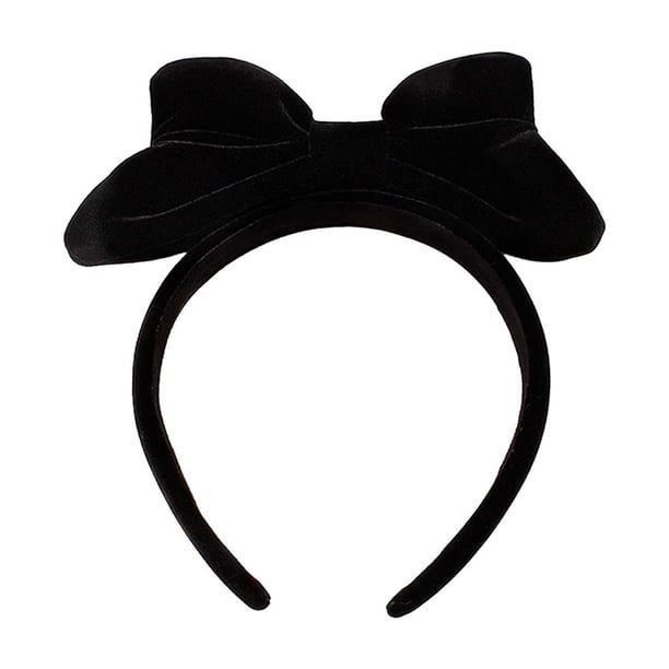 Diadema de lazo hecha a mano para mujeres y niñas, accesorio para el cabello de Blancanieves (negro)
