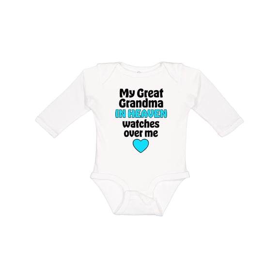 Inktastic My Great Grandma in Heaven Watches over Me Boys or Girls Long Sleeve Baby Bodysuit