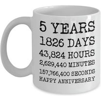 5th Anniversary Coffee Mug, Gifts Fifth Anniversary For Husband Wife Couple, To My Husband, To My Wife, Celebrating 5 Years Marriage, Wedding Celebrat