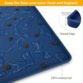 thumbnail image 4 of RUseeN Silicone Pet Placemat for Dog and Cat, Waterproof Non-Slip Pet Feeding Bowl Mats for Food and Water, Small Medium Large Tray Mat Prevent Residues from Spilling to Floor, Navy Blue, 23.6" 15.7", 4 of 8