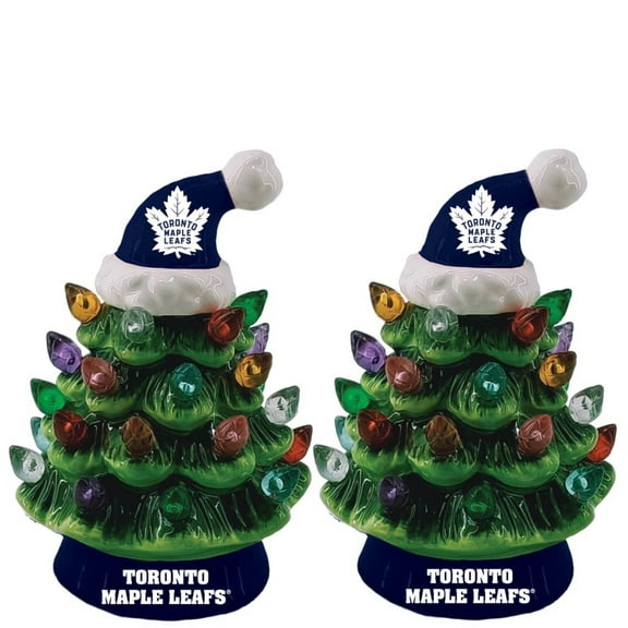 Toronto Maple Leafs 2-Pack 4" Ceramic LED Christmas Tree Set