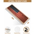 thumbnail image 4 of American Flag Stair Treads for Wooden Steps Indoor Runner Rug Carpet, Blue Red USA Flag Vintage Wooden 7 Pieces Peel and Stick Staircase Step Treads Covers Washable Throw Door Mats, 30"x8", 4 of 6