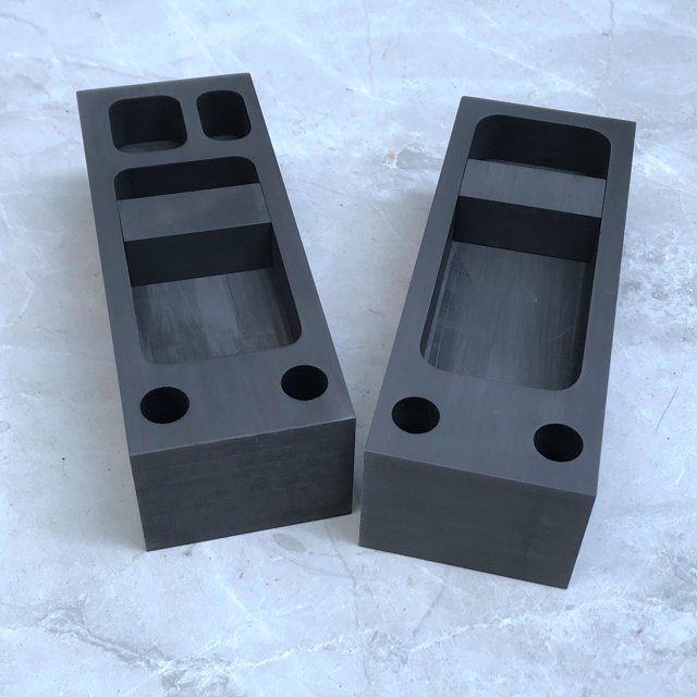 de lingotes de de grafito de 2 piezas para refinación de fundición de material de oro y material de plata, duradero de utilizar Fernando Lingote de grafito puro