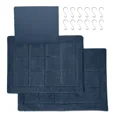 thumbnail image 2 of Mainstays 15-Piece Navy Checkered Bathroom Set – Textured Shower Curtain, Bath Rugs & Hooks, Washable Fabric, 2 of 13