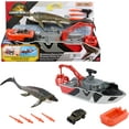 thumbnail image 1 of Matchbox Jurassic World Mosasaurus Rescue Action Boat Playset with Ship, Dino, Toy Car & Missiles, 1 of 7