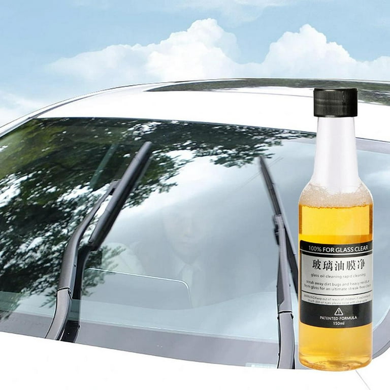 Oil Film Remover for Glass, Auto Glass Oil Film Remover,Car Windshield  Cleaner,Universal Car Glass Polishing Degreaser Cleaner with Sponge and