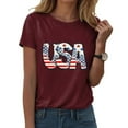 thumbnail image 2 of ORT American Flag Shirts Short Sleeve Women 4th of July Patriotic Tshirt Graphic Tees Casual Short Sleeve Tee Top(Z2-,XL), 2 of 5