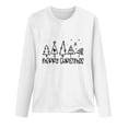 thumbnail image 4 of KIHOUT Womens Spring Plus Size Tops Ladies MERRY CHRISTMAS Plaid Print Christmas Tree Casual Long Sleeve Round Neck Top T-shirt, 4 of 7