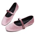 thumbnail image 3 of Zapatillas de ballet WENJIAZHIZHI, de gamuza, punta cuadrada, rosa, 37 (6.5), 3 of 7