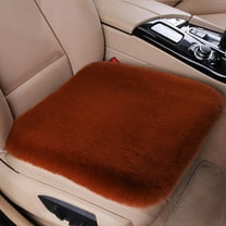 Genuine Sheepskin Car Seat Cushion Seat Covers for Cars Trucks SUV Comfort Seat Protector Pad for Car Driver Seat Car Accessories for Women Office Chair Car Decor (Coffee, Front Seat Cushion-1 Pc)